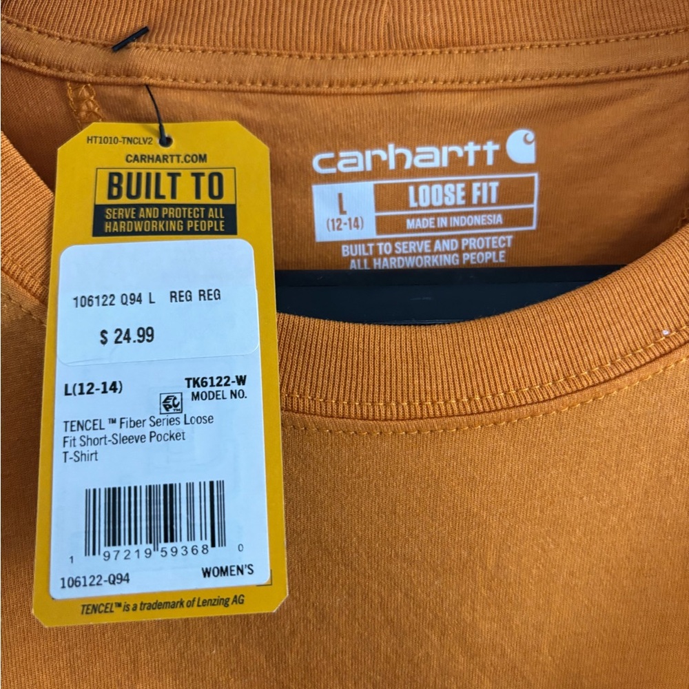 Carhartt Burnt Orange Loose Fit T-Shirt - Picture 2 of 3